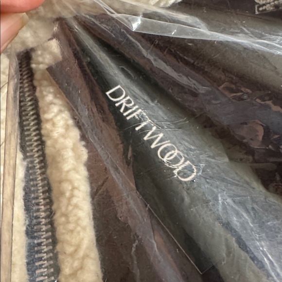 NWT$218 DRIFTWOOD Silas Faux Leather Shearling Floral Embroidery Brown Jacket XL - Picture 8 of 13